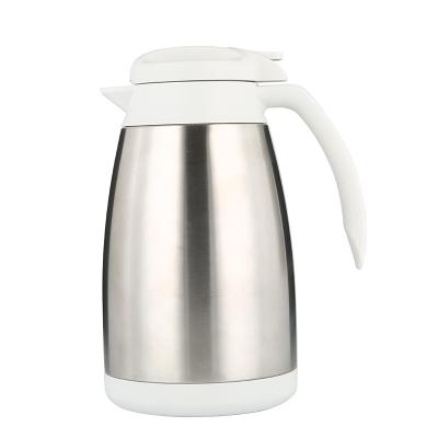 China Sustainable Hand Squeezing Stainless Steel Vacuum Flask White Water Jug With Side Handle for sale