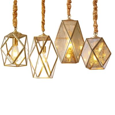 China Industrial Luxury Modern Bronze Vintage Glass Ceiling Pendant Lamps Modern Kitchen Chandeliers Lamps for sale