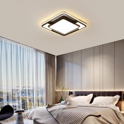 China Others Easy Install Square Smart Luxury Black Bedroom For Living Room Modern Led Chandeliers Ceiling Lamp Ceiling Light for sale