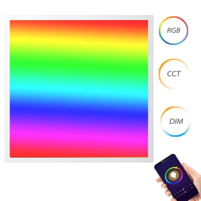 China Long Panel 30x60 30x120 60x60 60x120 DMX Zigbee Wifi Dimmable Remote Control Smart Lifespan LED Light Led Ceiling Panel Light RGBW RGBCW RGB for sale