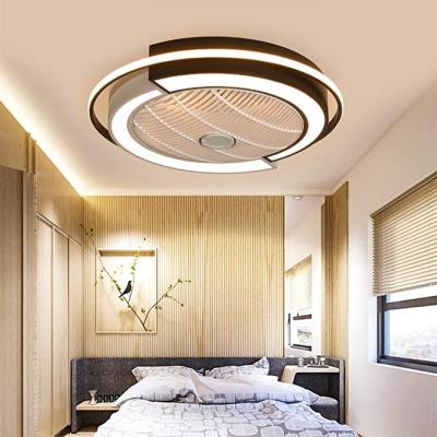 China Semi-flux Modern Remote Mount LED Light Low Profile Invisible Fan For Indoor Bedroom Ceiling Fan Light for sale