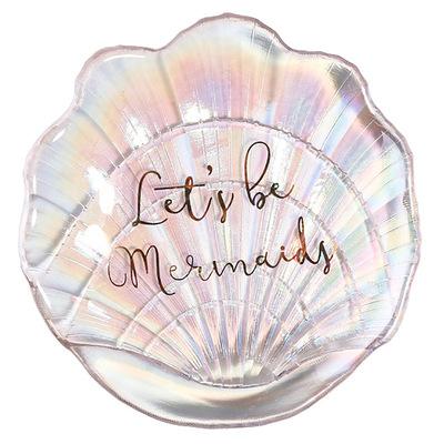 China Viable Wholesale Cheap Creative Colorful Small Shell Decoration Factory Glass Dish for sale