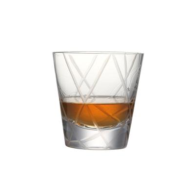 China INS Rustic Ready To Ship Old Fashioned Design Crystal Handmade Engraved Clear Whiskey Drinking Glass For Drinkware for sale