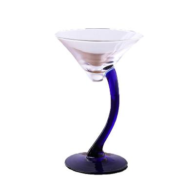 China TING Cocktail Cup lead free crystal glass blue for sale