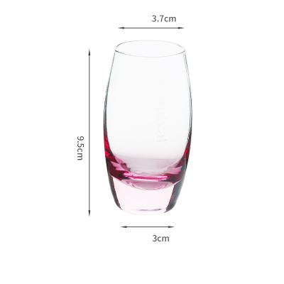 China One-Piece Gradient Shot Glass Cup Color Spirits White Wine Glass Thick-Based Party Shot Glass Drinkware Mug for sale