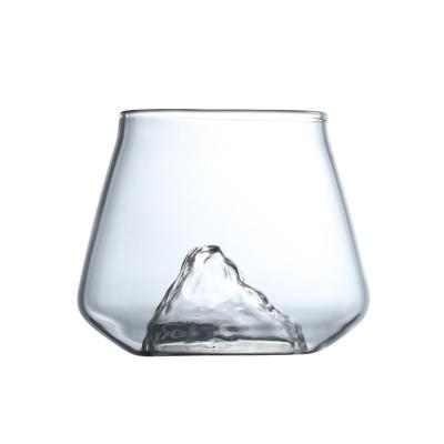 China New Thickened Clear Glass Mug Household Whiskey Mountain Transparent Glass Mug for sale