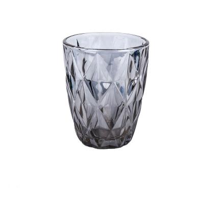 China Factory Directly Sale Colorful Single Tumbler Glass Diamond Beer Glass Cup Water Cup for sale