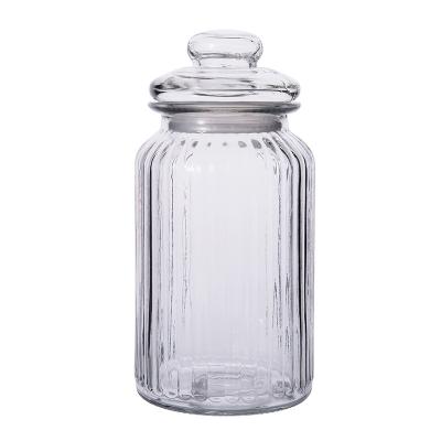 China Viable Airtight Glass Bottle Jar Household Food Grain Storage Jar Candy Tea Pickle Jar With Lids for sale