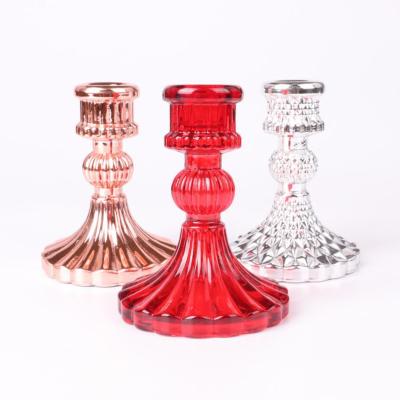 China European simple wax glass base pole household candle holder INS farmhouse style home decoration candle jar for sale