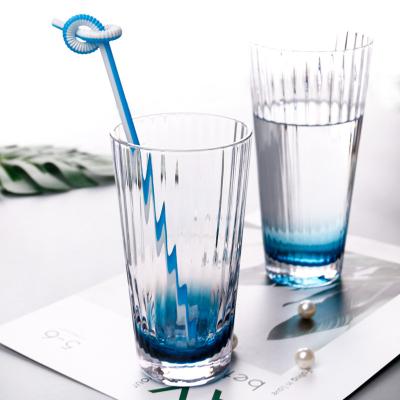 China Popular Minimalist Supplier Bule Handmade Elegant Crystal Drinking Glass for sale