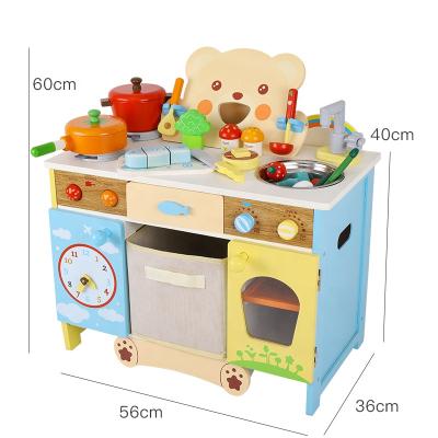 China Educational Wooden Toy Furniture Chinese Food Child Playing Set Pretend New Wonder Playset Child Kitchen Toy Play For Children 3 4 5 6 Years Old for sale