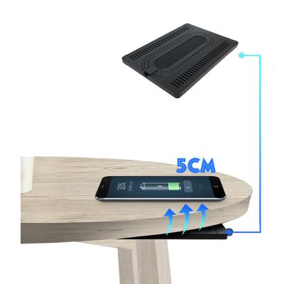 China Bottom 50mm Mobile Phone Dropshipping Desktop Embedded Wireless Charger Without Hole For Modern Office Furniture for sale