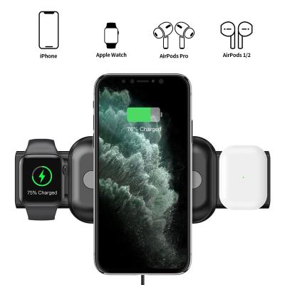 China 15W Wireless Charger 3 in 1 10W Fast Qi Wireless Charger for Mobile Phone for AirPods for Apple Watch for sale