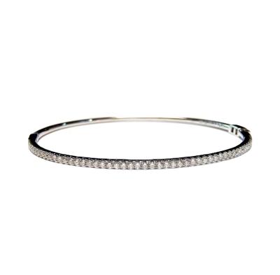 China Fine Casual Detachable Jewelry 18k White Gold Natural Diamond Bangle Daily Wear Factory Price High Quality Stackable Hot Sales CLASSIC for sale