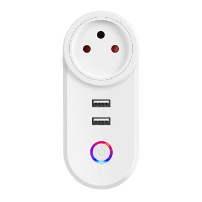 China Shuwei Tuya Life Google Home Amazon Alexa 16a Plug Residential/Multipurpose Smart Wifi Smart Plug With Usb for sale