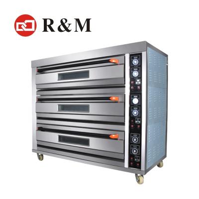 China Bread & Other Off Rang 9 Tray Commercial Food New Products Gas Pizza Baking Deck Oven For Bakery for sale