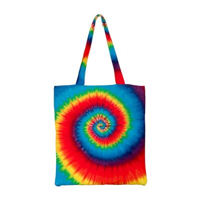 China Competitive Price Folding Folding Shopping Bag Women Fabric Rainbow 3D Printing Tote Women Boat Bag for sale