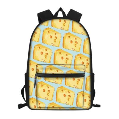 China Waterproof Custom Backpack Pattern Food Film Printing Travel Computer Student Backpack for sale