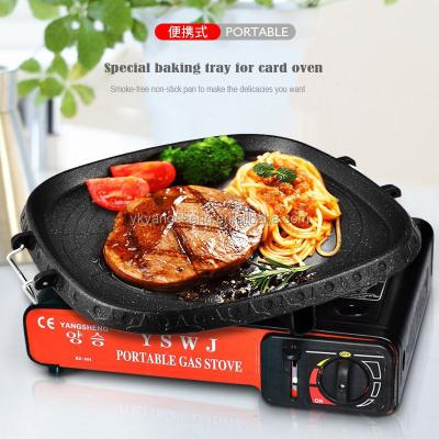 China Easily Cleaned Portable BBQ Cast Iron Frying Pan Cooking Pan With Handle for sale