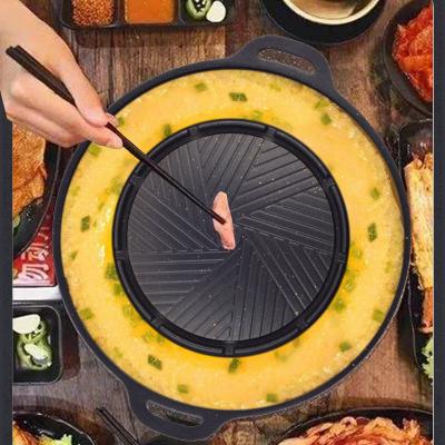 China Korean Traditional Non-Stick Indoor BBQ Pan Grill Smokeless Indoor Electric Ambient Safe Pan Easily Cleaned Safe Pan for sale