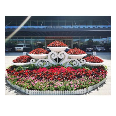 China Modern 5 Layer Flower White Metal Plant Stand Suitable for Large Flower Pot Rack Display Stand Outdoor Flower Stand for sale