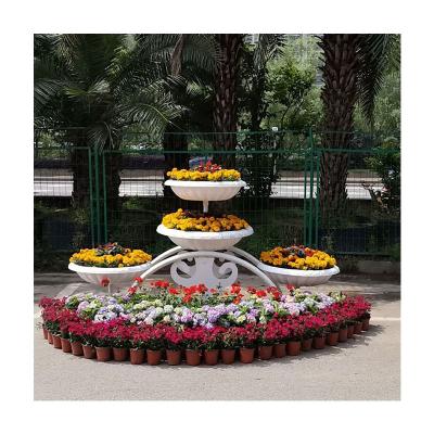 China Modern 5 Tiers Standing Flower Pot Metal Plant Stand White Steel Flower Rack Metal Flower Stand For Plant for sale