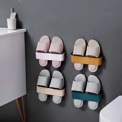 China Modern Multifunctional Plastic Wall Mounted Premium Slippers Rack Hanging Organizer Shoe Rack Shoe Rack Storage for Bathroom for sale