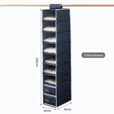 China Hanging Organizer With Drawers, Nonwoven Fabric Hanging Cabinet Organizer, 9 Shelves KOREAN Hanging Cabinet Storage for sale