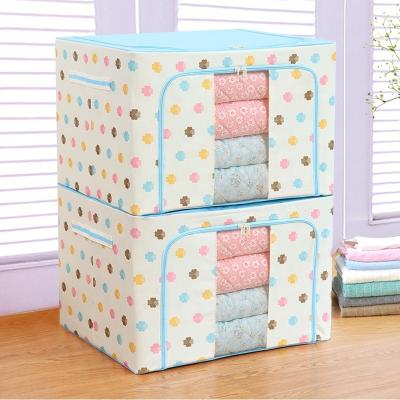 China KOREAN Popular Design Large Capacity Oxford Cloth Home Folding Storage Box Organizer Clothes Storage Box for sale