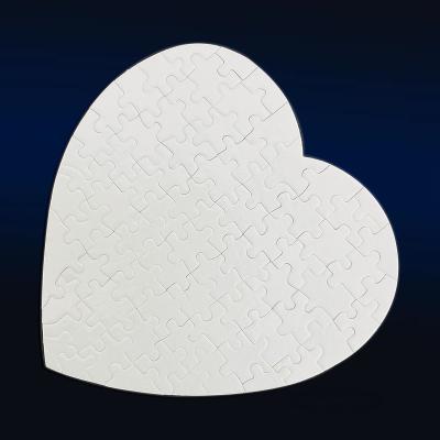 China Toy New Design Sublimation Blanks Cartoon DIY White Jigsaw Puzzle Open Heart Shaped Heat Transfer Heat Press Printing Jigsaw Puzzles for sale