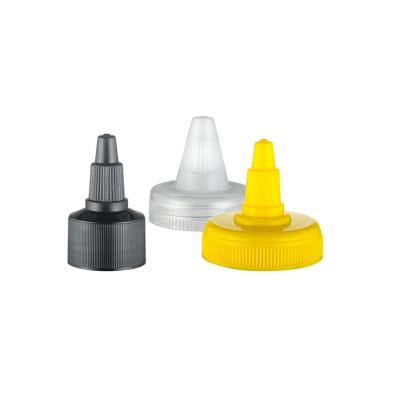 China Non Reverse 24 410 Screw Plastic Twist Top Caps For Honey Packing Squeeze Bottle for sale