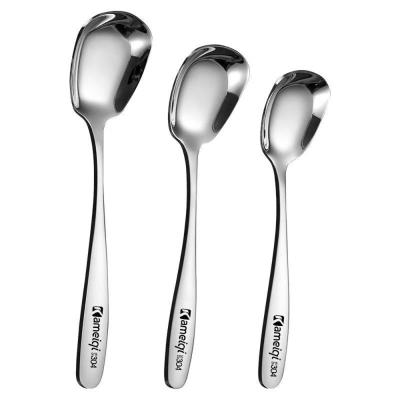 China Durable 304 Stainless Steel Extra-Thick Shovel Flat Bottom Spoon Deepens Home Kitchen Utensils for sale