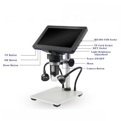 China 1200X 7 Inch HD LCD Display Screen Digital Handheld Mobile Microscope With Outdoor LED Light Source 1/4