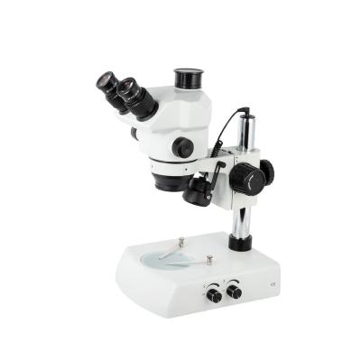 China 7X-60X Zoom Stereo Microscope With LED Top And Bottom Illumination 76mm for sale