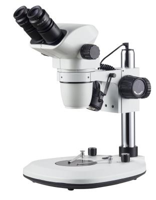 China 6.7X-45X Parfocal Zoom Stereo Microscope with Transmitted and Reflected Illumination Pillar Stand 76mm for sale