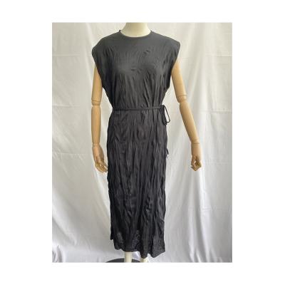 China Manufacturer Women Elegant Casual Breathable Dress Pleated Sleeveless Dress for sale