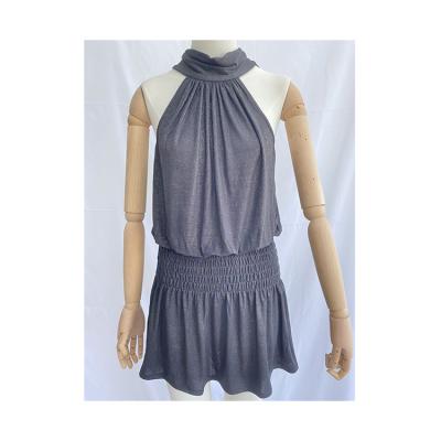 China 2021 New Design Breathable China Mini Halter Dresses Knit Lurex Dress Women Elegant Casual Dress for sale