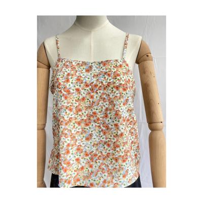 China New Breathable Hot Selling Print Side Button Up Cami Tank Top Floral Tube Top For Women for sale