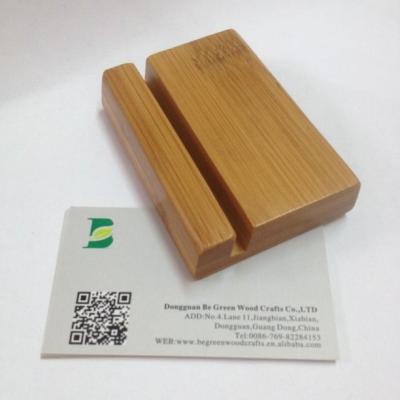 China Europe Varnished Wooden Bamboo Business Card Holder , Bamboo Card Holder Desktop Card Display for sale