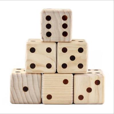 China Yard Dice 9cm Large Pine Wood Yard Dice Sets, Outdoor Dice Natural Wood for sale