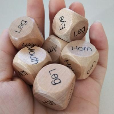 China Natural Wooden Game Dice 20mm Body Game Fun Dice , Sensory Dice Family Game Dice for sale