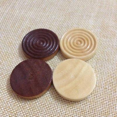 China Wooden Wooden Checker with Tissue Pocket - Brown and Natural 1.25 in. diameter for sale