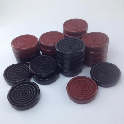 China Red and Black Wooden Checker Set 35mm Replacement Wooden Checkers Painted Wooden Backgammons 30pcs/set for sale