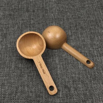 China Sustainable Natural Beech Wooden Spoon Wooden Doser Coffee Spoon for sale