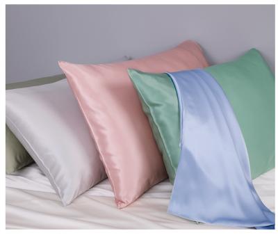 China 22mm Mulberry Solid Color Anti-Static Luxury Silk Pillowcase 100% Silk Pillowcase Can Be Customized for sale