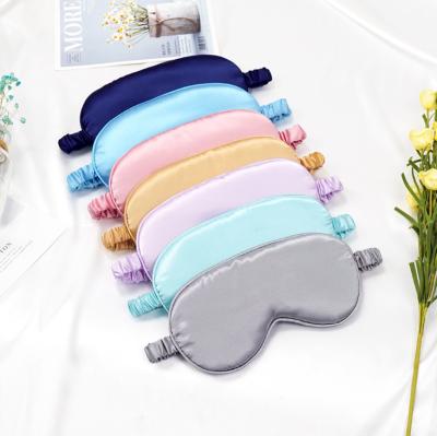 China Wholesale Fashion Softly 100% Silk Eye Mask Travel Night Sleep Silk Eye Mask With Elastic Band Can Be Customized for sale