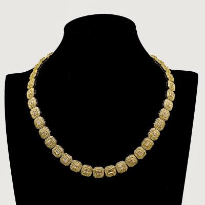 China Ornaments Wholesale hot sale Miami hip hop gold plated silver fashion Cuban chain diamond hip hop necklace for men and women for sale