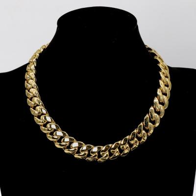 China Light luxury and simple style Custom Cuban Link Chain Gold Plated Miami Hip Hop Necklace Jewelry for sale