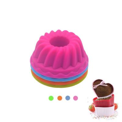 China Low Moq Sustainable Silicone Muffin Cupcake Liners Baking Cups Cake Molds Cake Cases Molds for sale