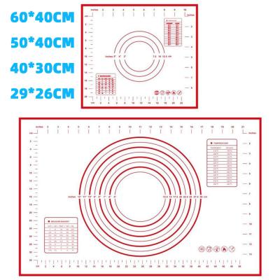 China Non-slip Rolling Silicone Pastry Mat Pastry Mat Silicone Mat With Measurement Viable for sale